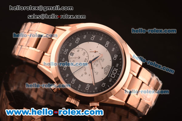 Tag Heuer Mikrograph Asia Automatic Full Rose Gold and Black/Silver Dial - Click Image to Close